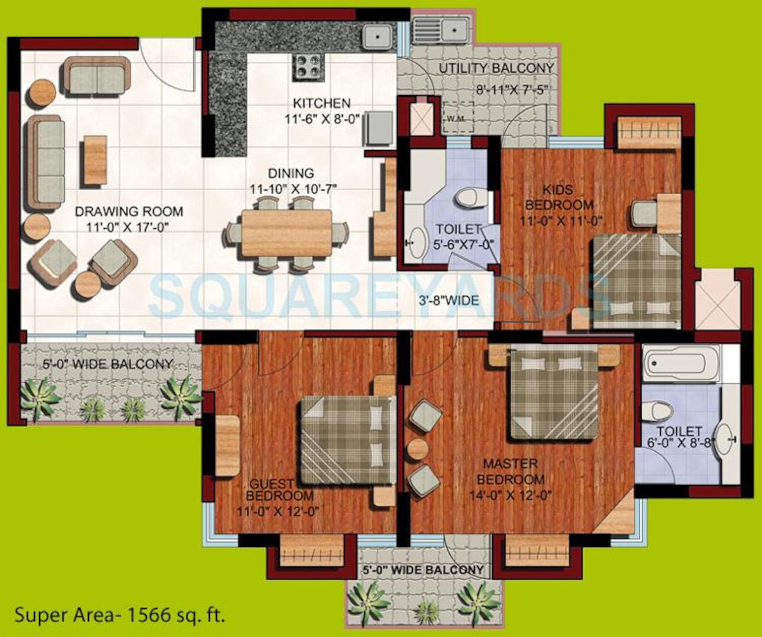 aba corp orange county apartment 3bhk 1566sqft 1