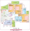 ABA Corp Orange County Tower 16 3 BHK Layout