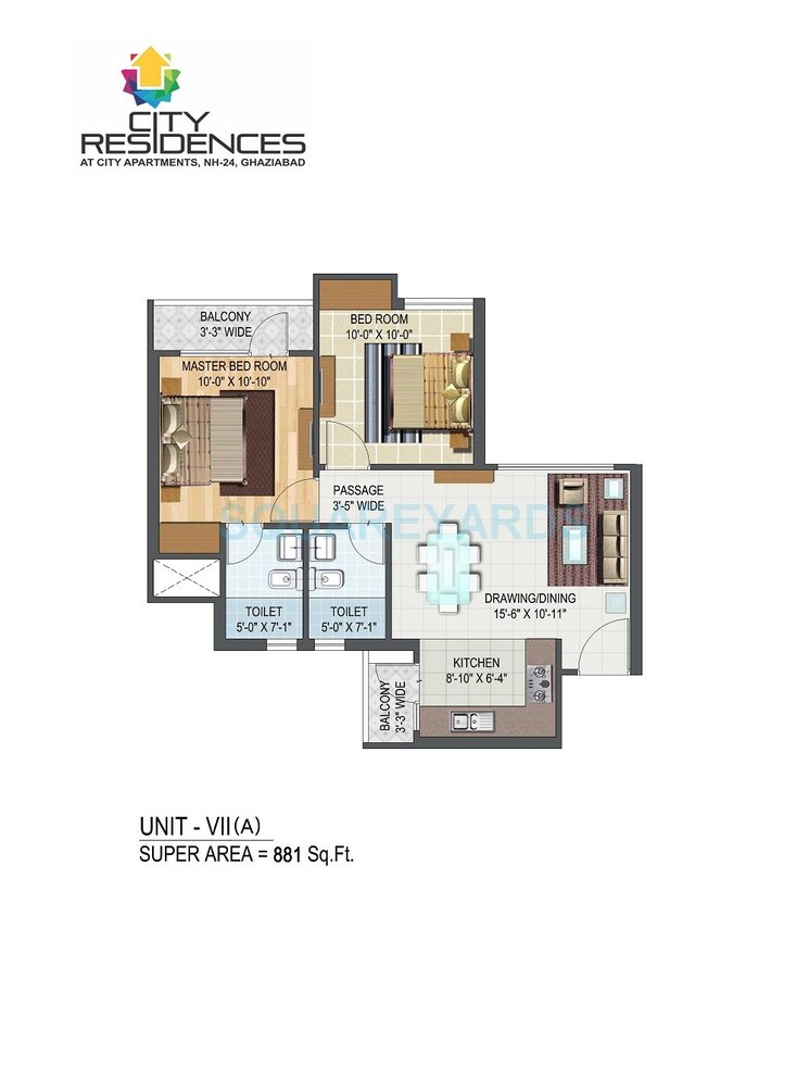 Other, aditya-city-apartments 2 Bedroom 881 Sq.Ft. Apartment In Shahpur Bamheta Ghaziabad 8749439