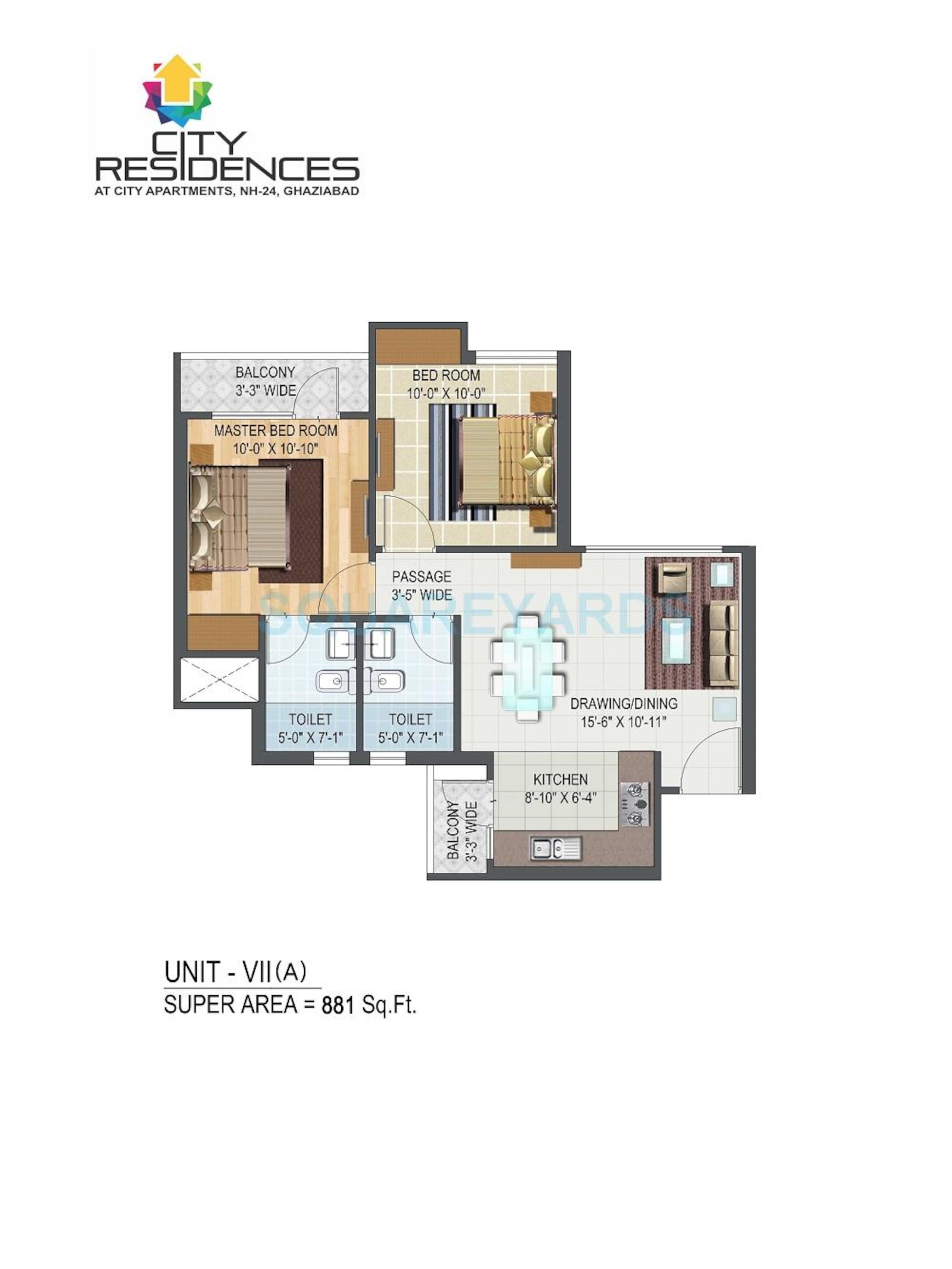 aditya city apartments apartment 2bhk 881sqft 1