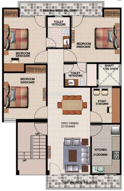 3 BHK 1746 Sq. Ft. Apartment in Aditya Willow 162