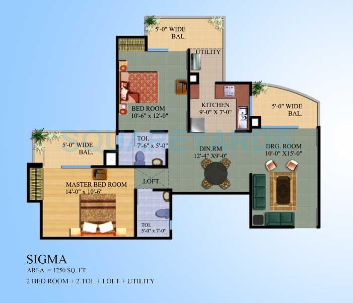 Other, ajnara-gen-x 2 Bedroom 1250 Sq.Ft. Apartment In Dundahera Ghaziabad 8837395