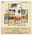 Ajnara Pride 3 BHK Layout