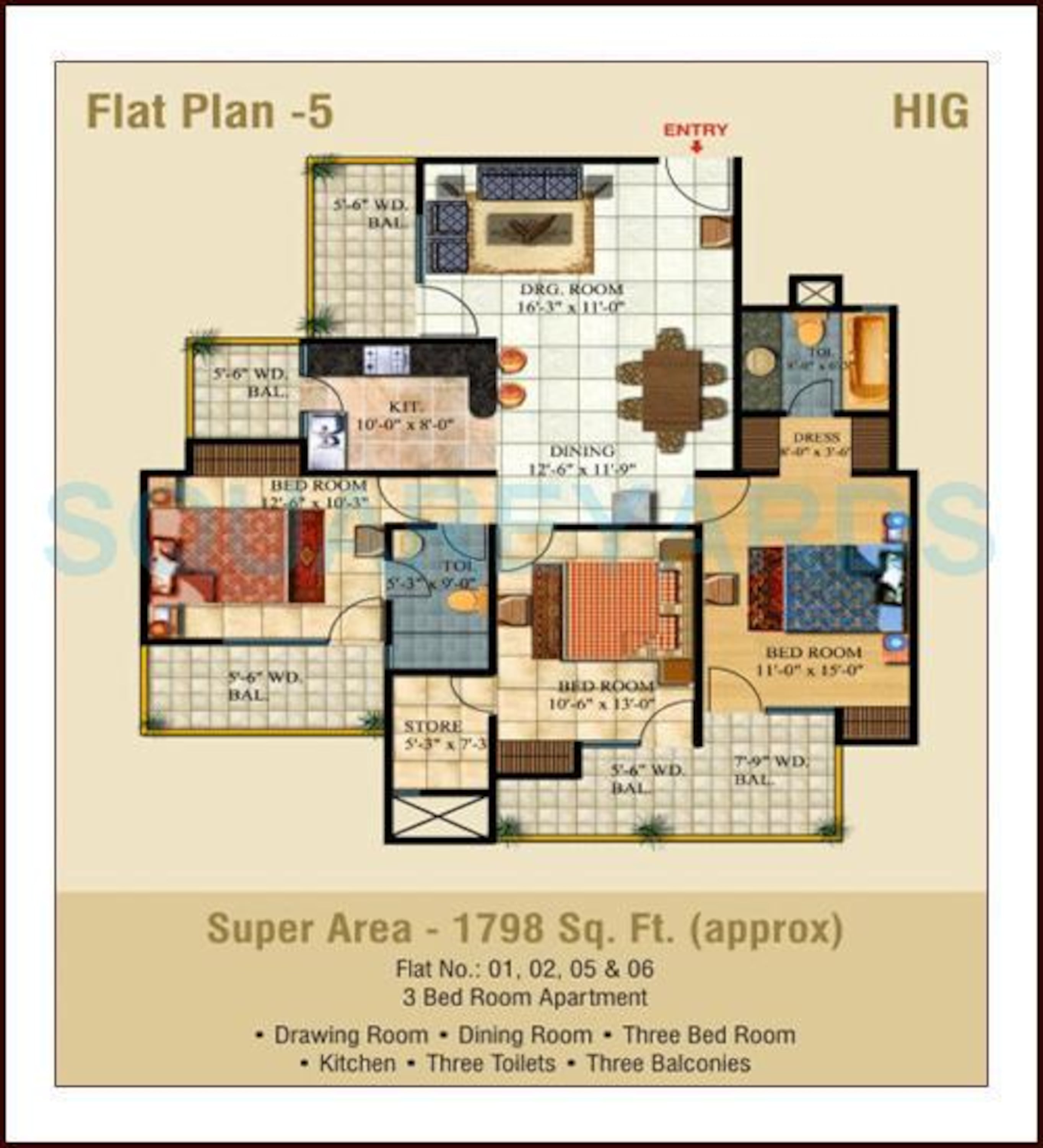 ajnara pride apartment 3bhk 1798sqft1