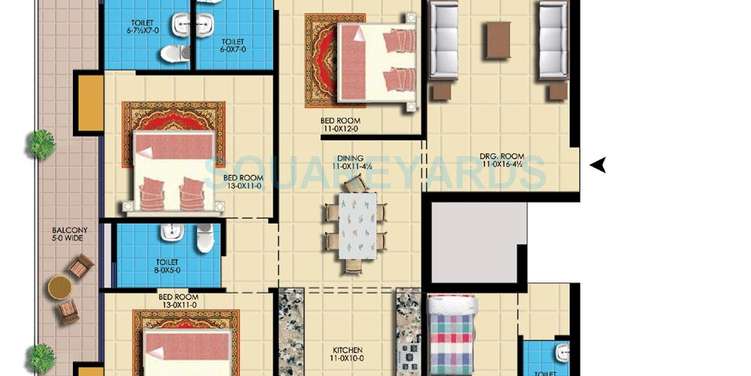 amr krishna apartment apartment 3bhk sq 2150sqft 1