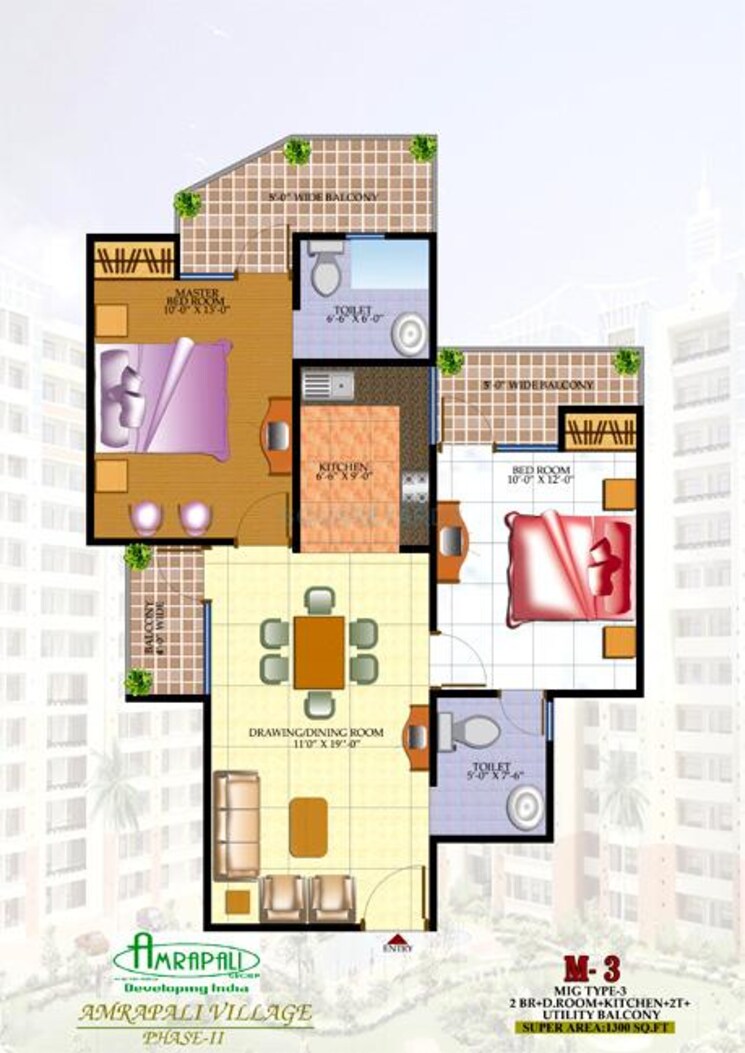 Other, amrapali-village-ii 2 Bedroom 594 Sq.Ft. Apartment In Nyay Khand 2 Ghaziabad 8960358