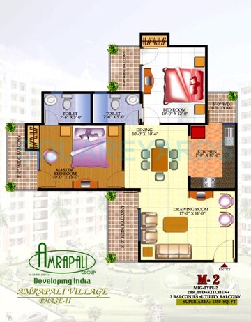  2 BHK Apartment at Amrapali Village ii, Nyay Khand – for Sale