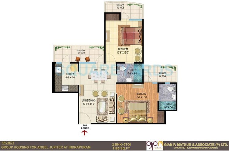Other, angel-jupiter 2 Bedroom 1185 Sq.Ft. Apartment In Ahinsa Khand 2 Ghaziabad 8904651