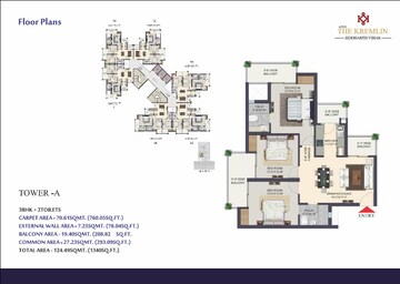  3 BHK Apartment at Apex The Kremlin, Siddharth Vihar – for Sale