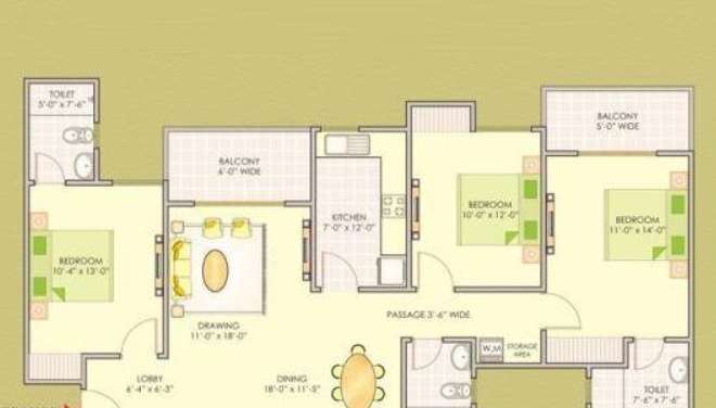 ashiana green apartment 3 bhk 1600sqft 20211911151949