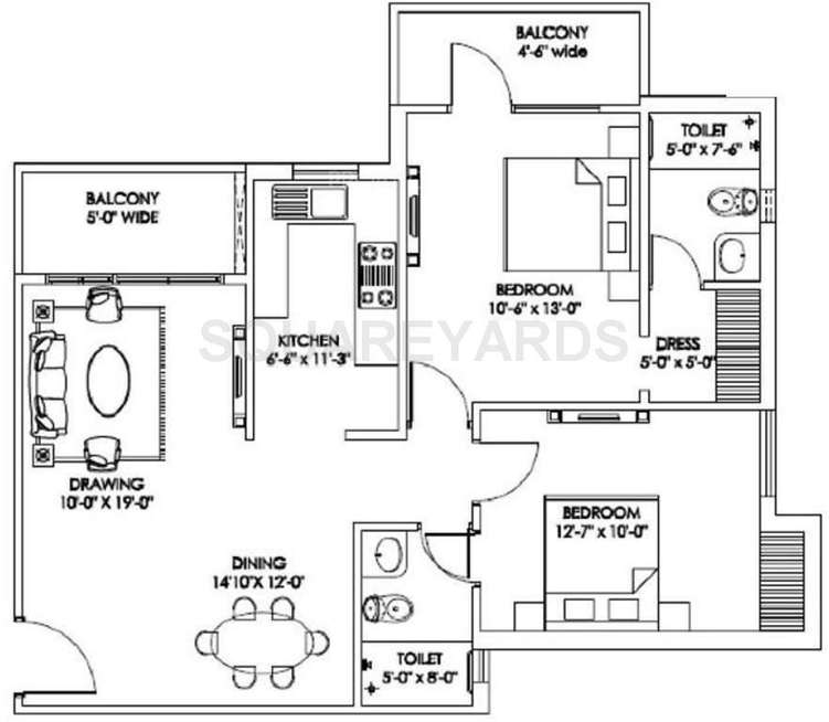 ashiana le residency apartment 2bhk 1090sqft1