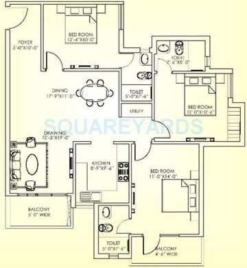  3 BHK Apartment at Ashiana Le Residency, Lal Kuan – for Rent