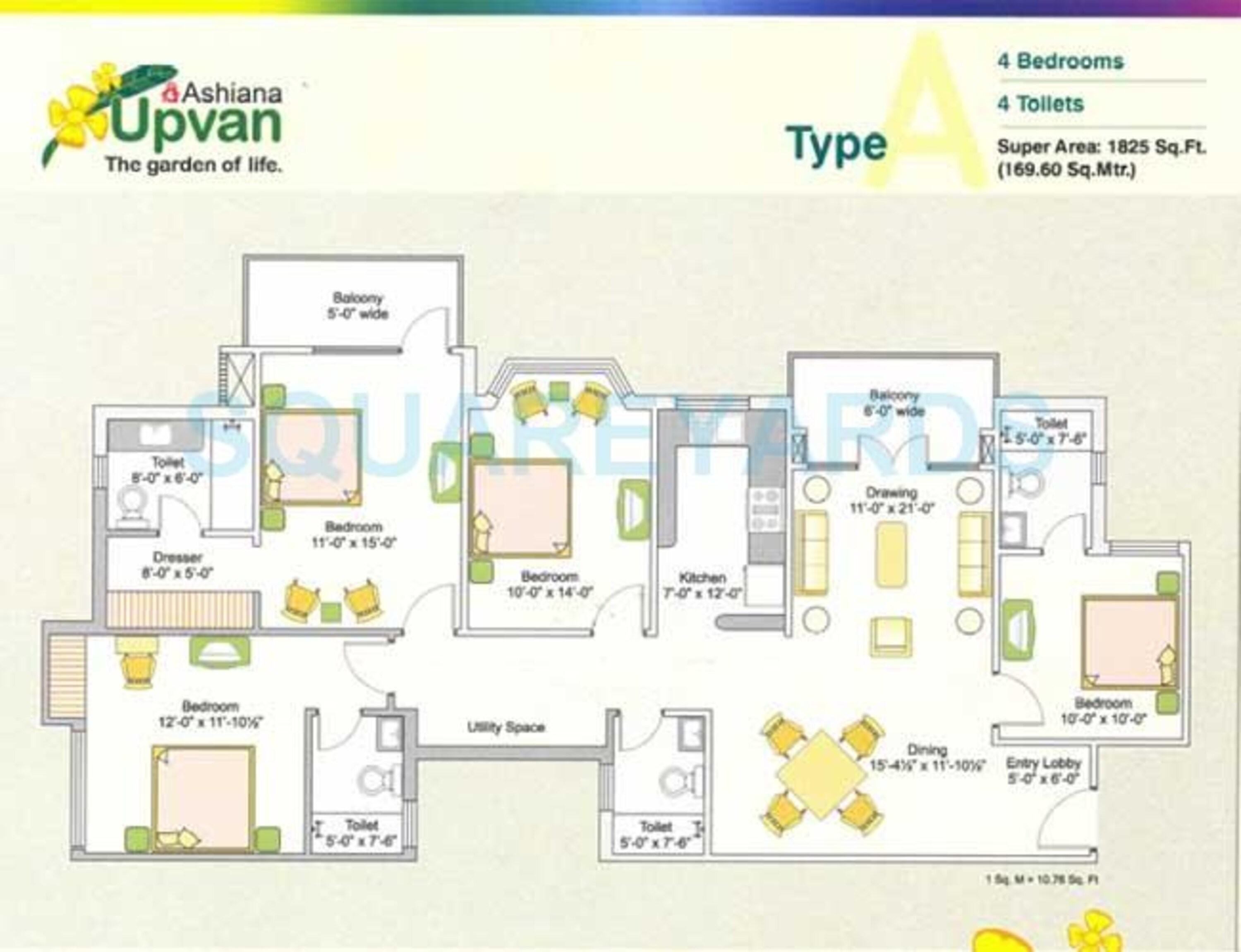 ashiana upvan apartment 4bhk 1825sqft 1