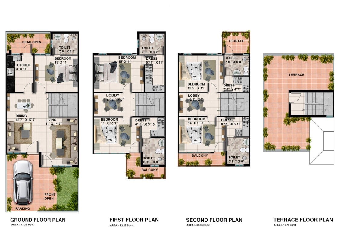 Other, indus-palm-drive 5 Bedroom 2053 Sq.Ft. Villa In Raj Nagar Extension Ghaziabad 7739369