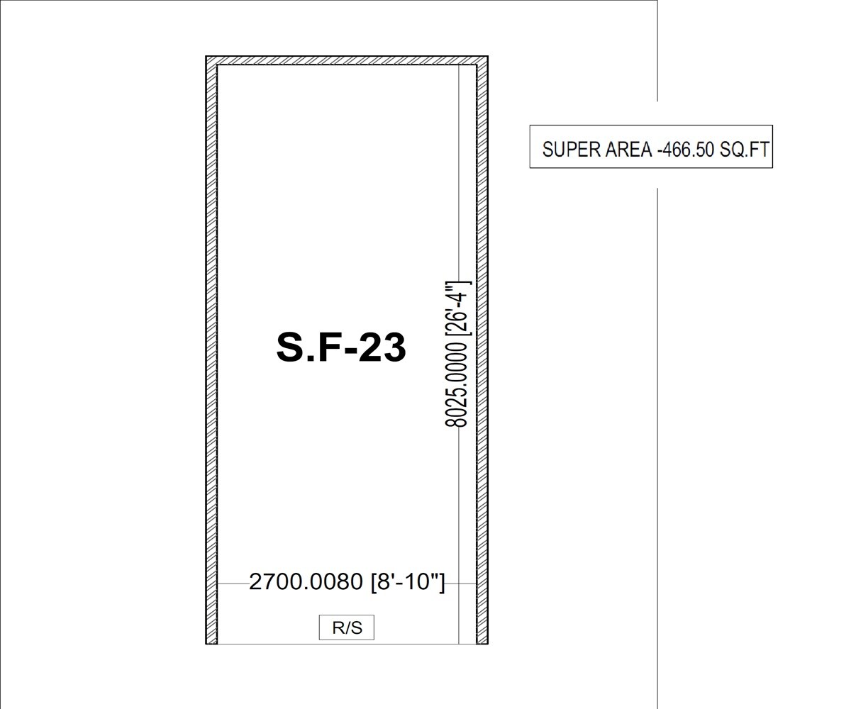 Floor plan of 466 Sq. Ft. Retail Shop in Astrus Capella, Ghaziabad