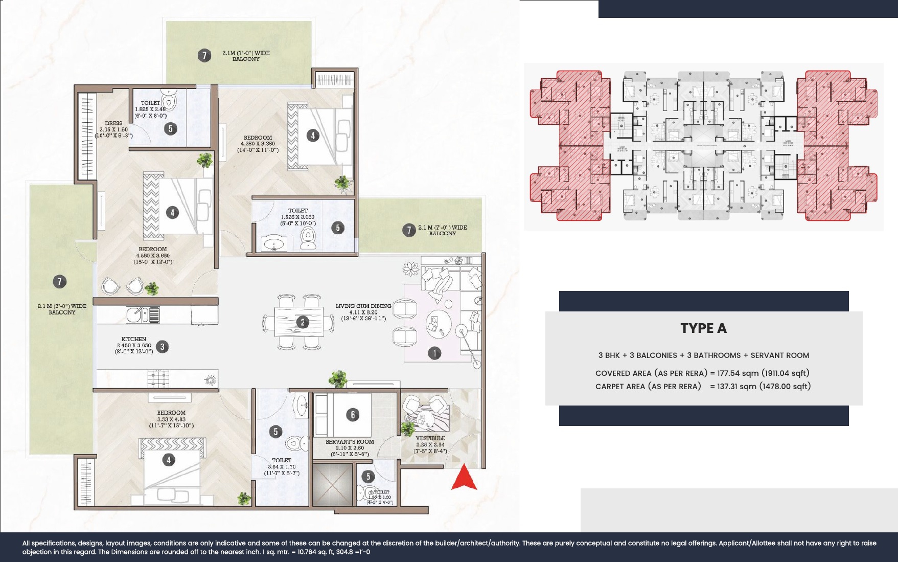 3 BHK 2590 Sq. Ft. Apartment in Baba Kailasha Estate