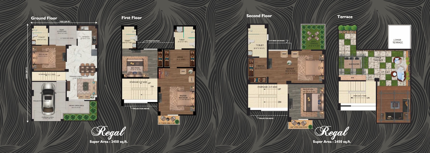 5 BHK 2450 Sq. Ft. Villa in CG Sun Villas