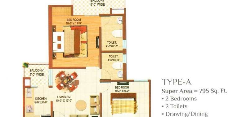 color homes apartment 2 bhk 795sqft 20242813182837