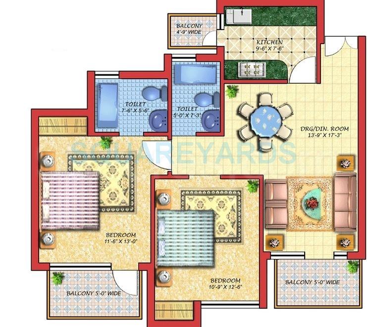 2 BHK 1235 Sq. Ft. Apartment