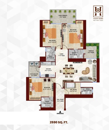 3 BHK Apartment at Envyrons Vaastu Homes, Siddharth Vihar – for Sale