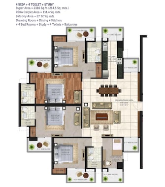 4 BHK Apartment For Resale in Express One Ambedkar Road Ghaziabad  7607594