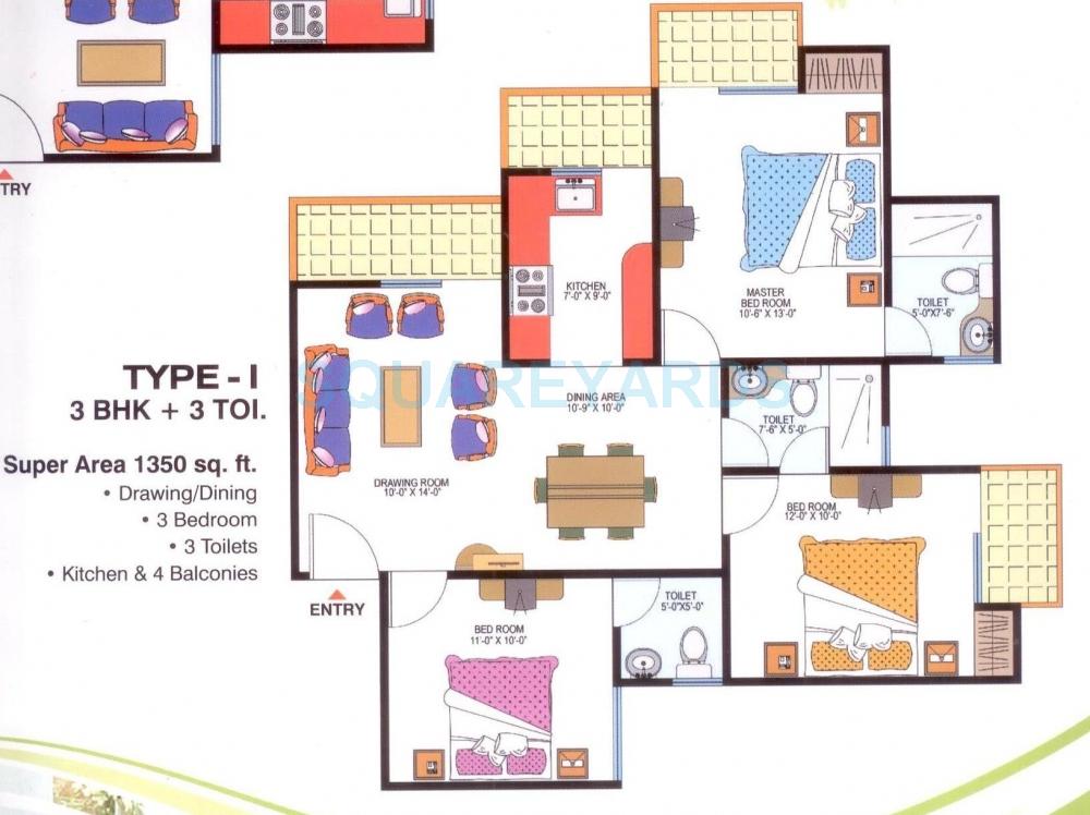  3 BHK Apartment at Gardenia Square 2, Sain Vihar – for Sale