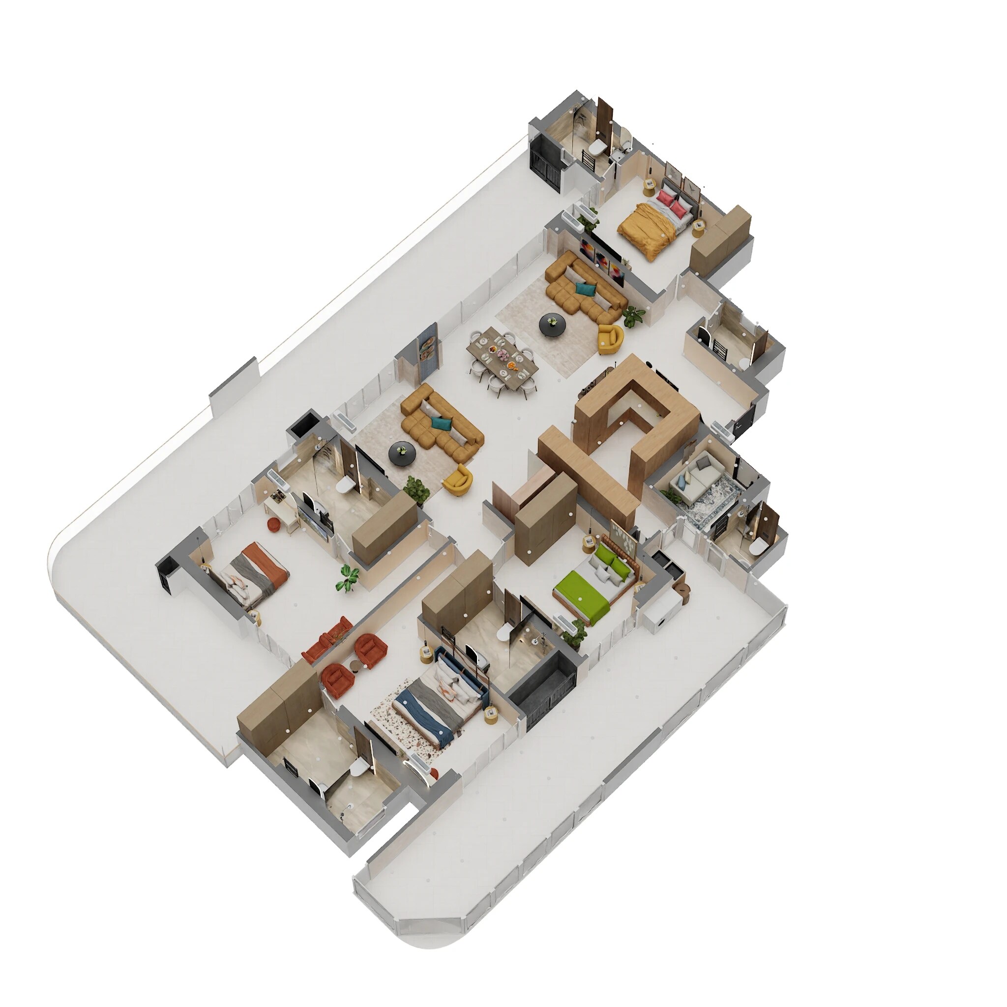 Floor plan of 4 BHK 5000 Sq. Ft. Apartment in Gaur NYC Residences, Ghaziabad