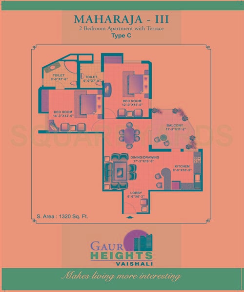 2 BHK 1320 Sq. Ft. Apartment