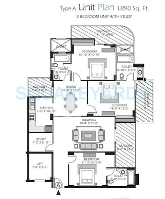 3 BHK Apartment For Rent in Gulshan Emerald Heights Ramprastha Greens Ghaziabad  8069415