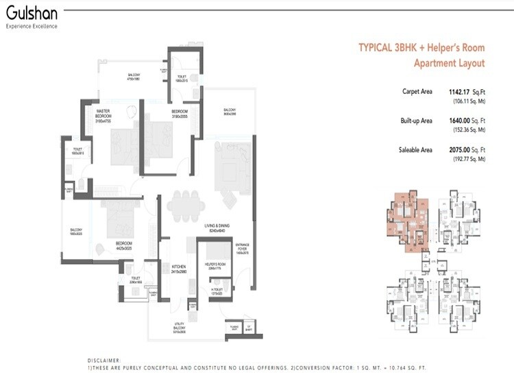 3 BHK 2075 Sq. Ft. Apartment