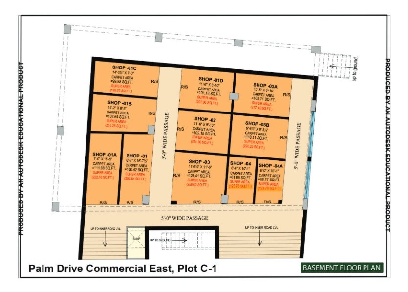 Floor plan of 215 Sq. Ft. Retail Shop in Indus Palm Drive, Ghaziabad