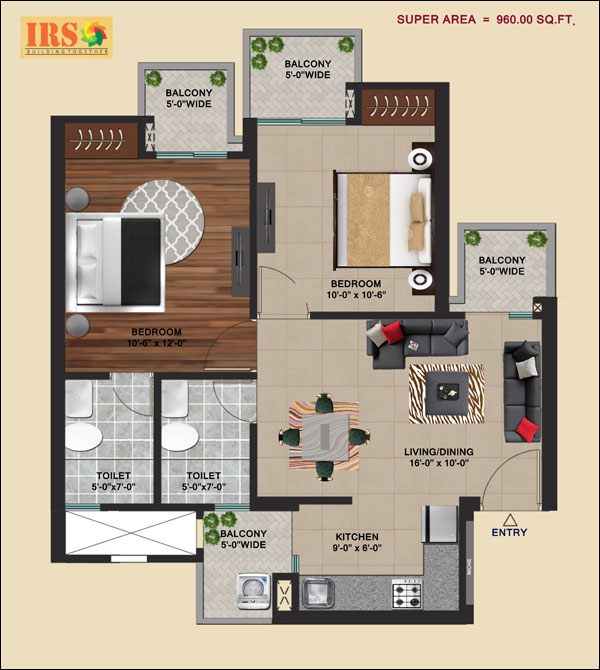 irs ishaan shristi apartment 2bhk 960sqft 1
