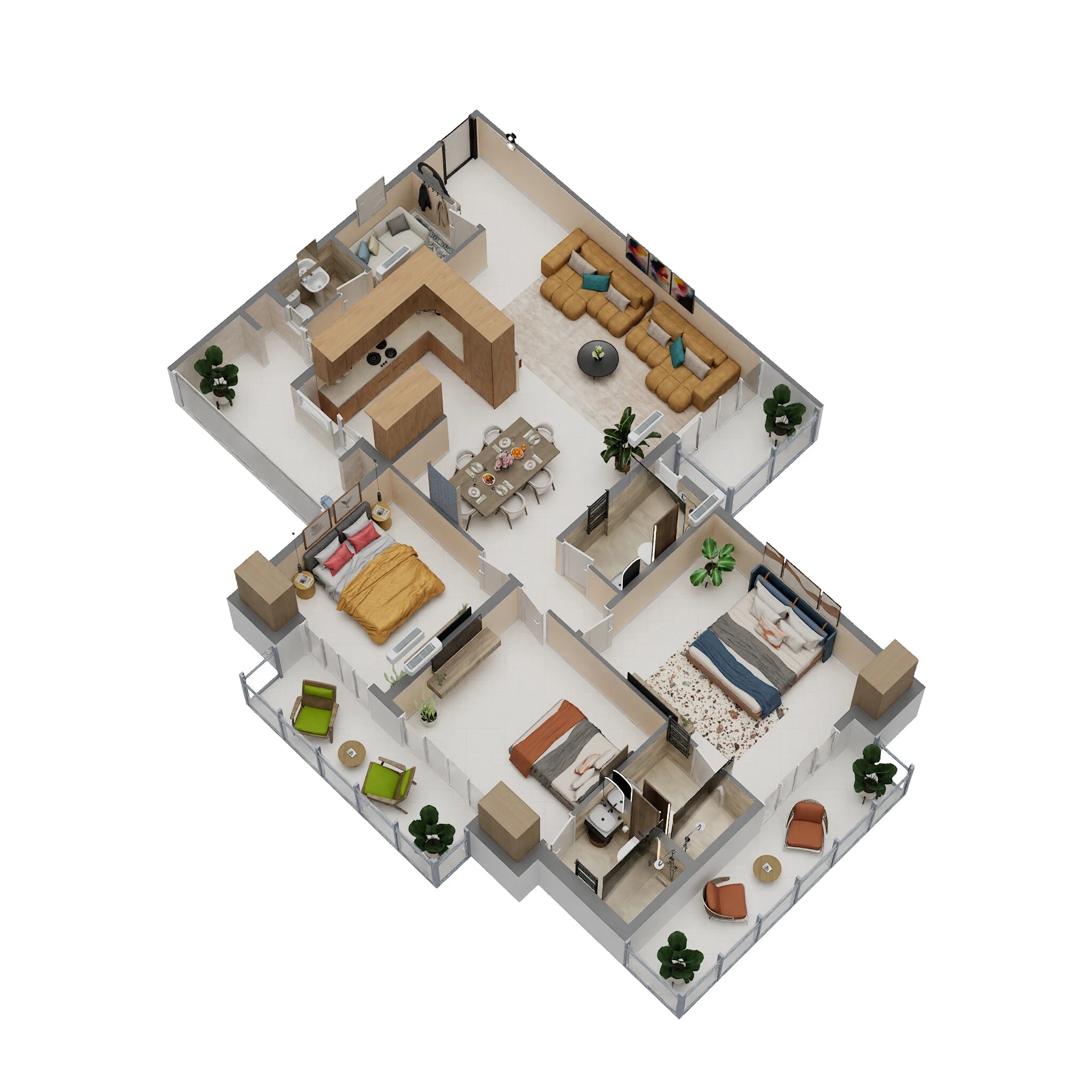 Floor plan of 3 BHK 2450 Sq. Ft. Apartment in Ishaan The Element, Ghaziabad