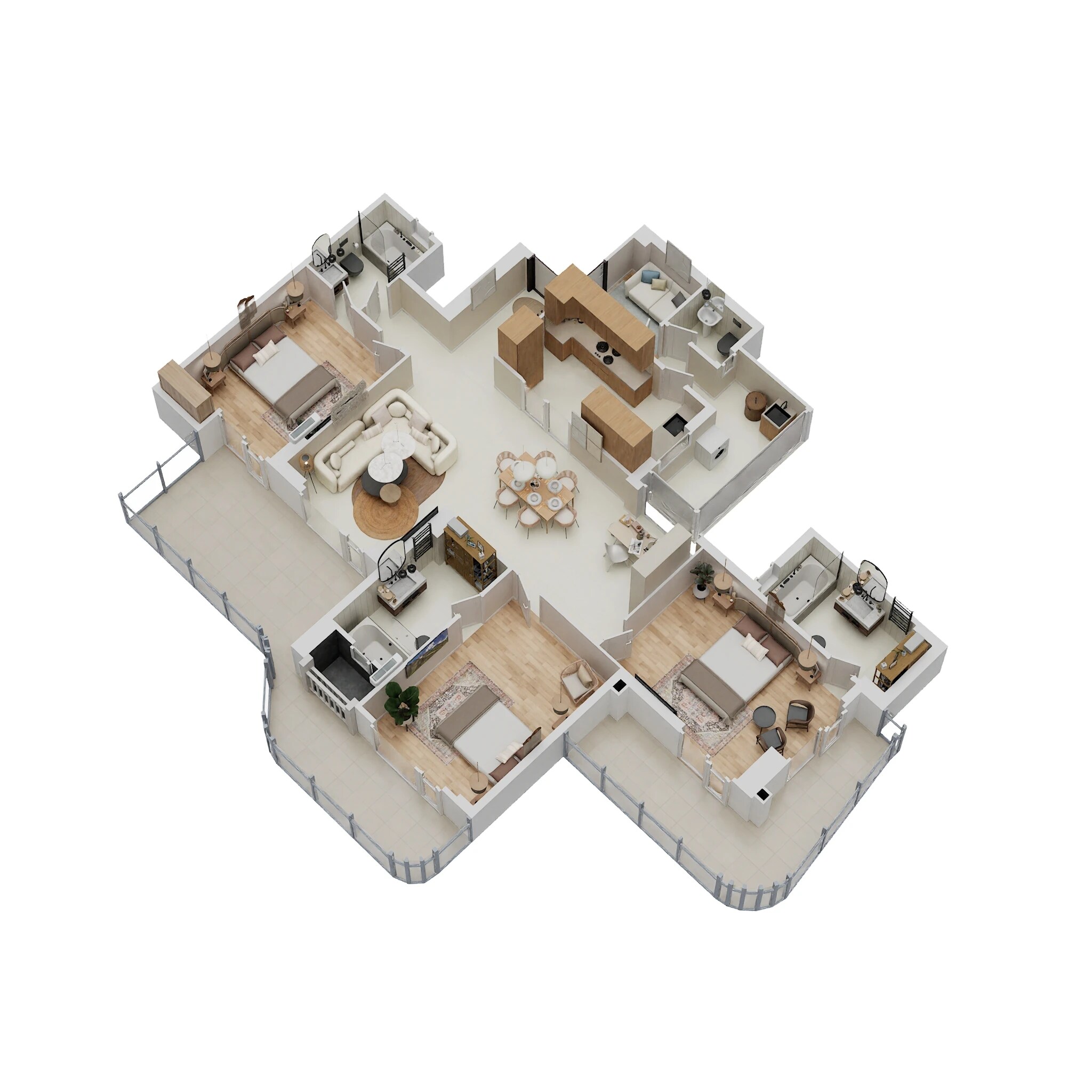 Floor plan of 3 BHK 2358 Sq. Ft. Apartment in Jade County, Ghaziabad