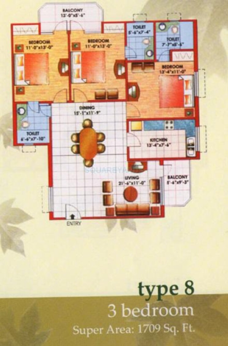 Other, jaipuria-sunrise-greens 3 Bedroom 1202 Sq.Ft. Apartment In Ahinsa Khand 1 Ghaziabad 8993853