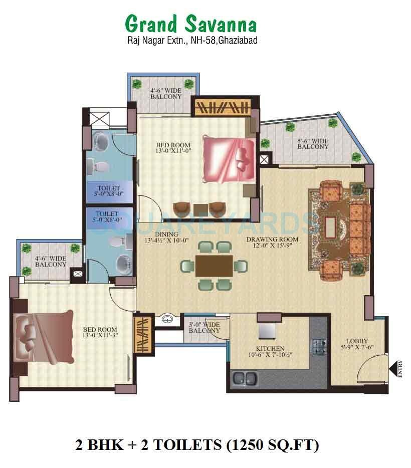 Other, kdp-grand-savanna 2 Bedroom 980 Sq.Ft. Apartment In Sehani Khurd Ghaziabad 8537621