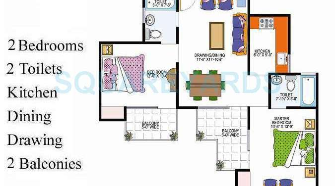 krishna aprameya residency apartment 2bhk 1065sqft1