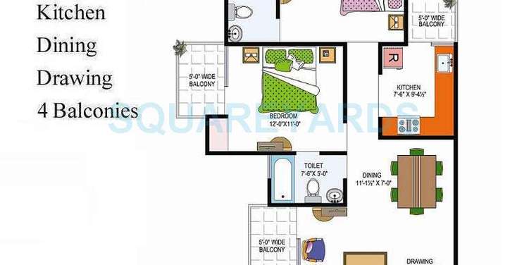 krishna aprameya residency apartment 2bhk 1250sqft1