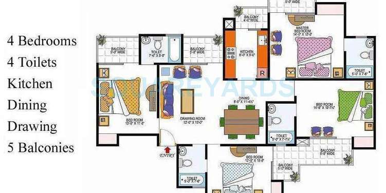krishna aprameya residency apartment 4bhk 1890sqft1