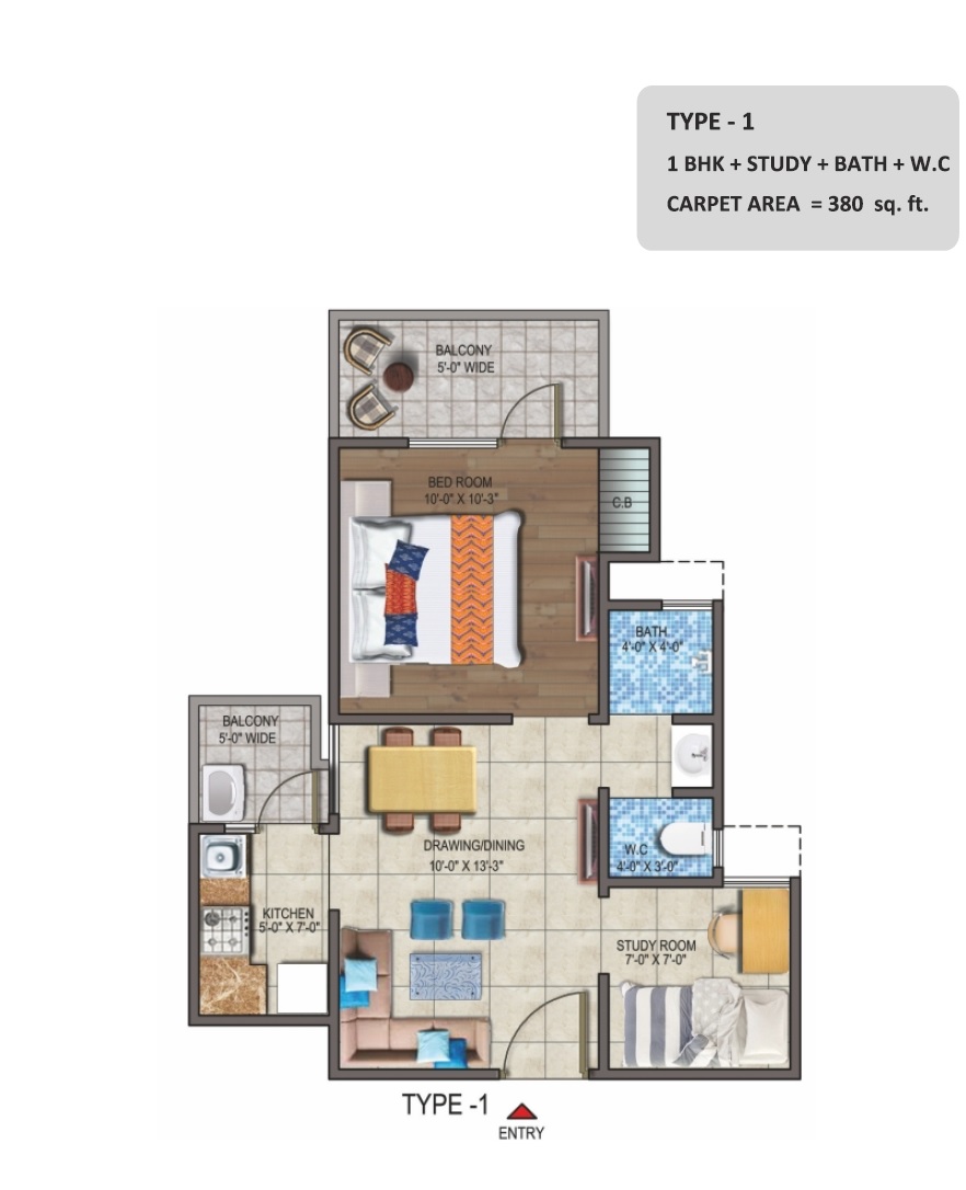 1 BHK 532 Sq. Ft. Apartment in Land Craft Metro Homes Phase 3