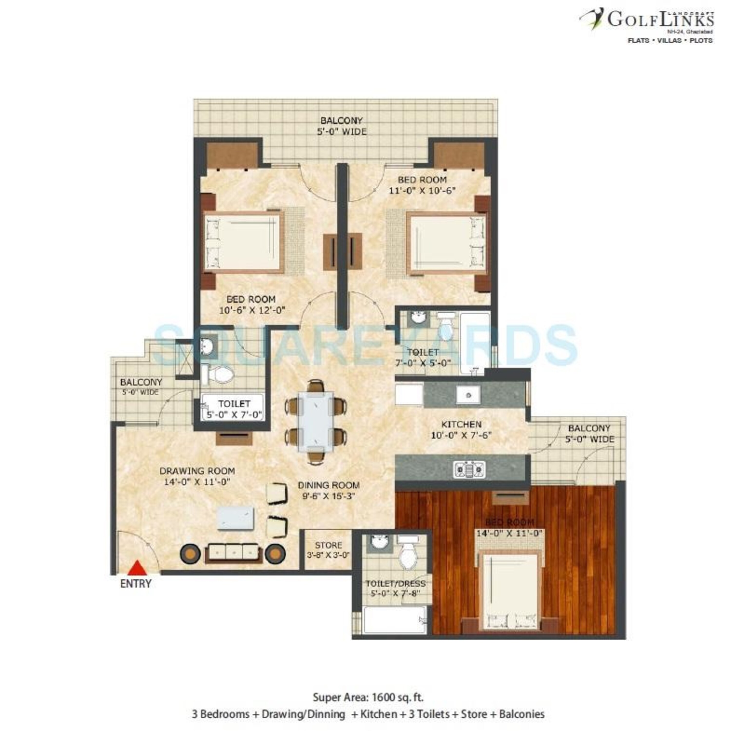 landcraft golf links apartment 3 bhk 1600sqft 20240103160124