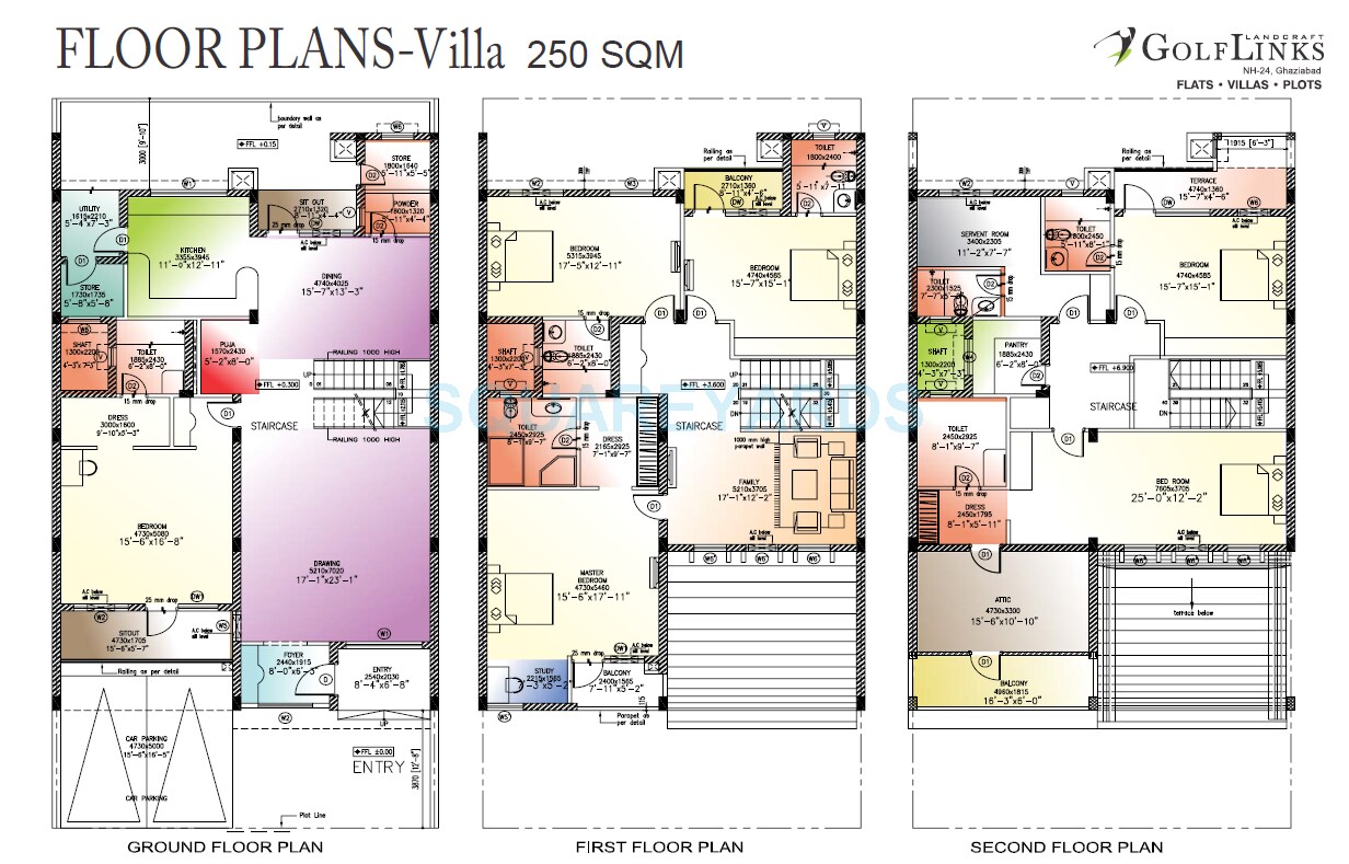 Floor plan of 6 BHK 4433 Sq. Ft. Villa in Landcraft Golflink Villas, Ghaziabad