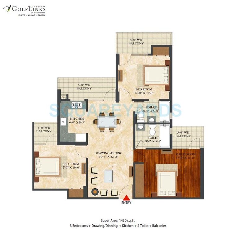Other, landcraft-golf-links 3 Bedroom 1450 Sq.Ft. Apartment In Pandav Nagar Ghaziabad 8952355