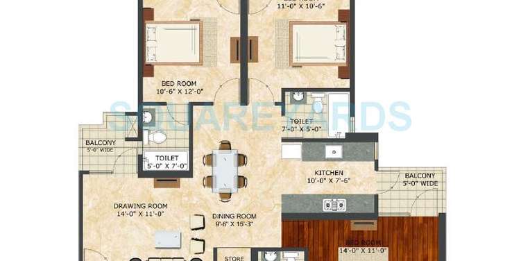 landcraft golflinks apartments apartment 3bhk 1600sqft1