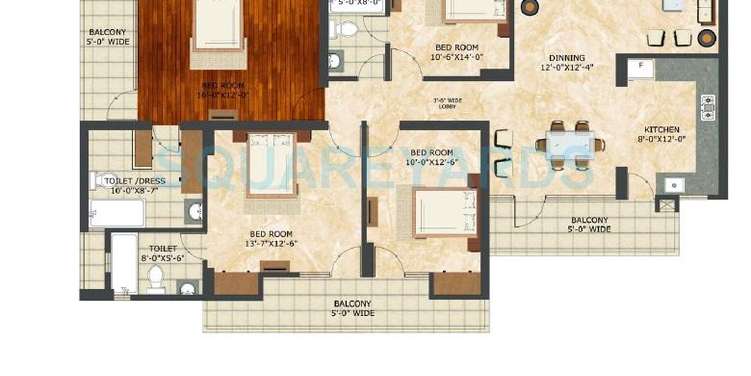 landcraft golflinks apartments apartment 4bhk 2375sqft1