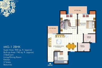 2 BHK Apartment For Rent in Mahagun Puram Phase I Nh 24 Ghaziabad  8144605