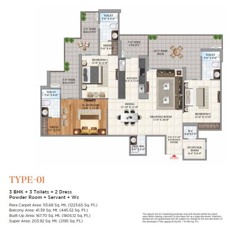 3 BHK 2195 Sq. Ft. Apartment in Metro Suites Bellavie