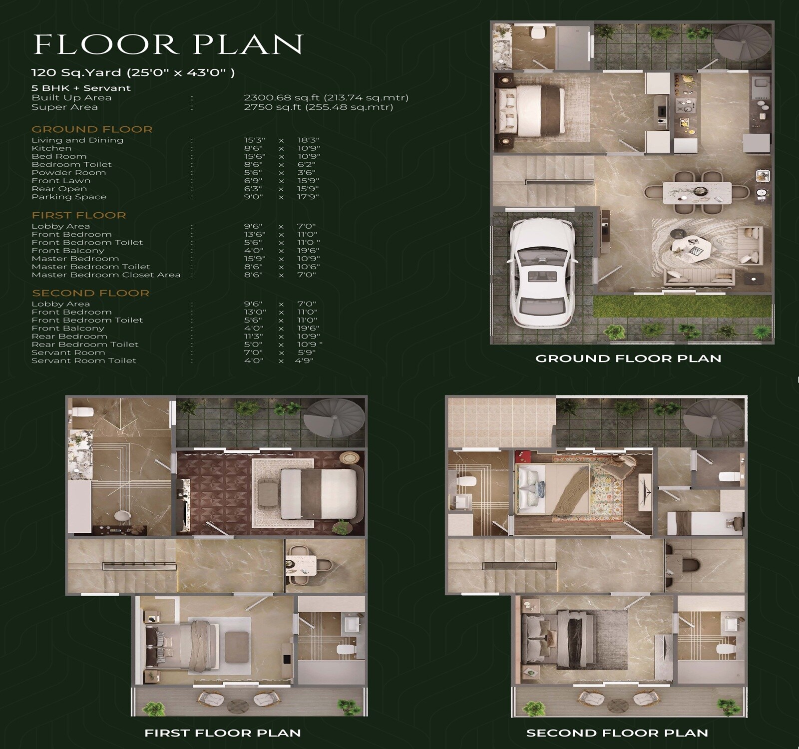 Floor plan of 5 BHK 2750 Sq. Ft. Villa in Nirvana Homes Ghaziabad, Ghaziabad