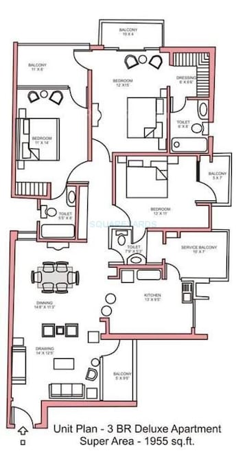  3 BHK Apartment at Nitishree Lotus Pond Blessed Homes, Vaibhav Khand – for Sale
