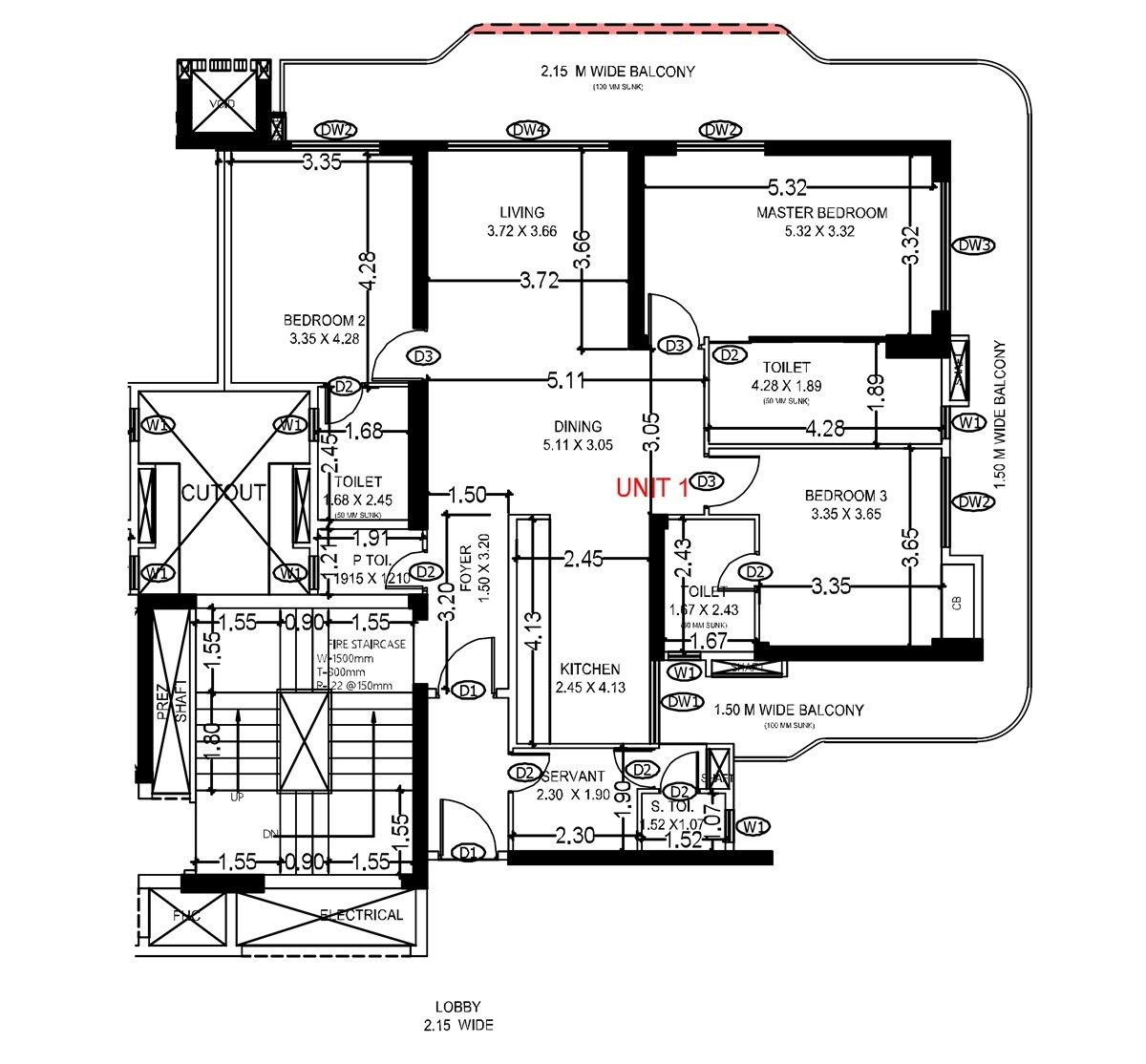 3 BHK 1366 Sq. Ft. Apartment